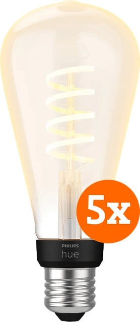 Philips Hue Filament White Ambiance Edison XL LED 5-pack