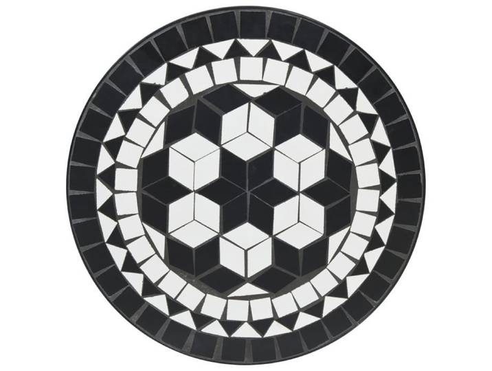 Elégant Table repas de jardin Noir - Table de bistro mosaïque noir et blanc Ø50x70cm céramique PRO9912526986401