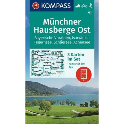 KOMPASS Wanderkarten-Set 797 Münchner Hausberge Ost, Bayerische Voralpen, Isarwinkel, Tegernsee, Schliersee, Achensee (3 Karten) 1:25.000, Sonstige