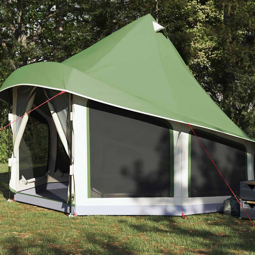 vidaXL Tente Tipi avec toit Vert 404 x 370 x 270 cm taffetas