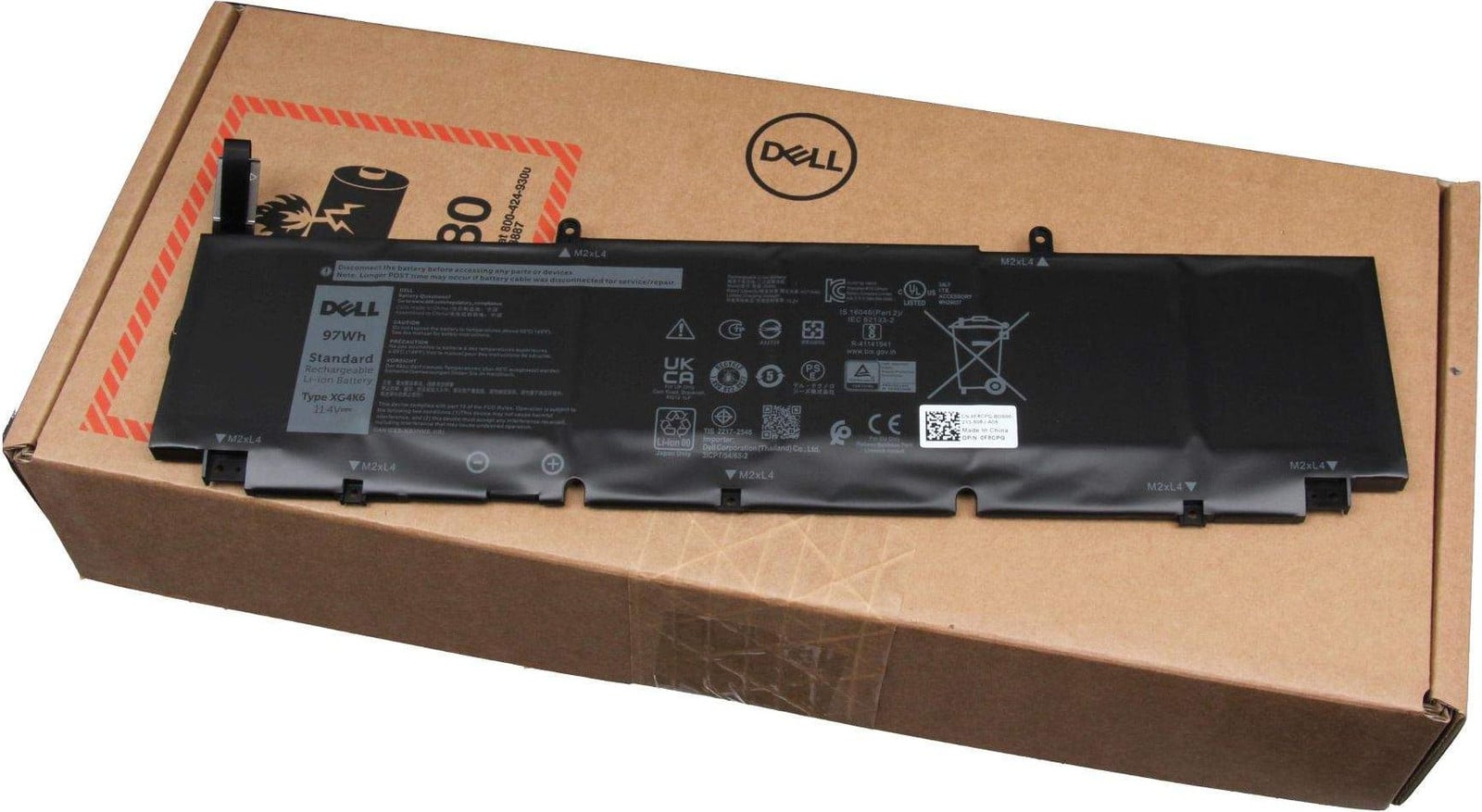 Dell 97Wh 6-cell lithium-ion batterij voor notebooks - 8.071 mAh