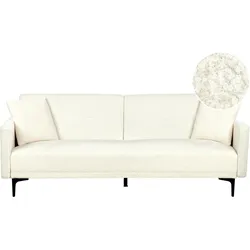 3-SITZER-SCHLAFSOFA Bouclé cremeweiß/schwarz Lucan