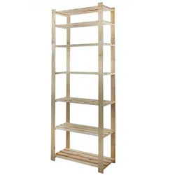 PROREGAL Holzregal PINEPEAK | HxBxT 220x80x38cm | 7 Fachboden | 1,2cm dickes Kiefernholz | Natur | Bücherregal Küchenregal