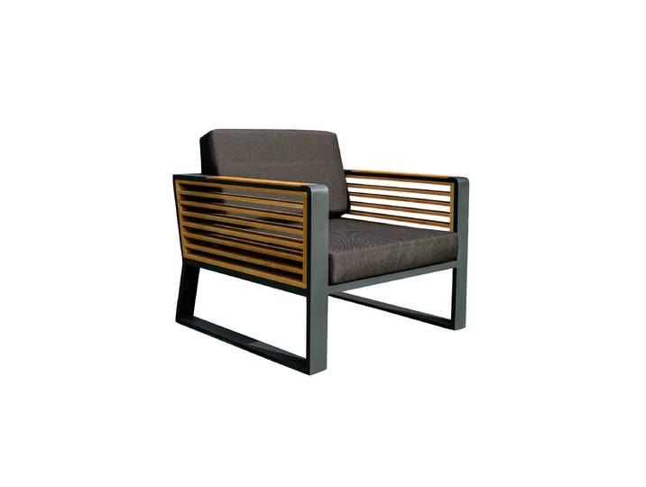 Premium Gartensessel „New York“ Teak Schwarz, Natural Higold