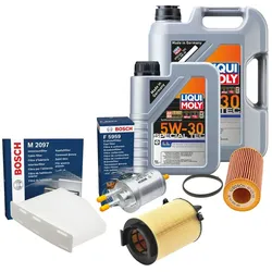 Inspektionspaket Bosch Inspektionskit Liqui Moly 5W-30 SEAT LEON (1P1)