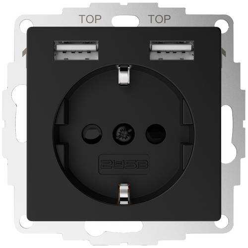 2USB 2U-449634 Unterputz-Dose Schwarz (matt)