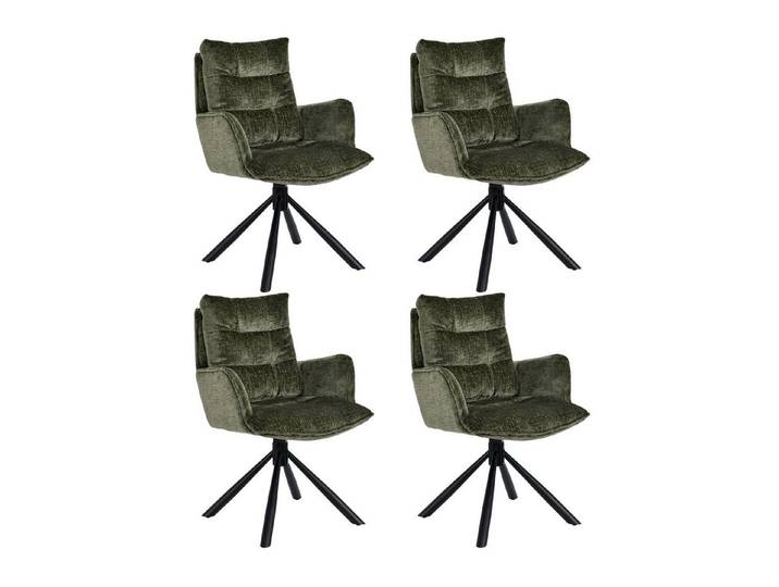 Duhome Esszimmerstuhl (8610A), 360° drehbar, Automatische Rückstellfunktion, Chenille-Stoff