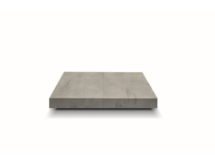 Table basse convertible bois gris, pieds noirs 120x80