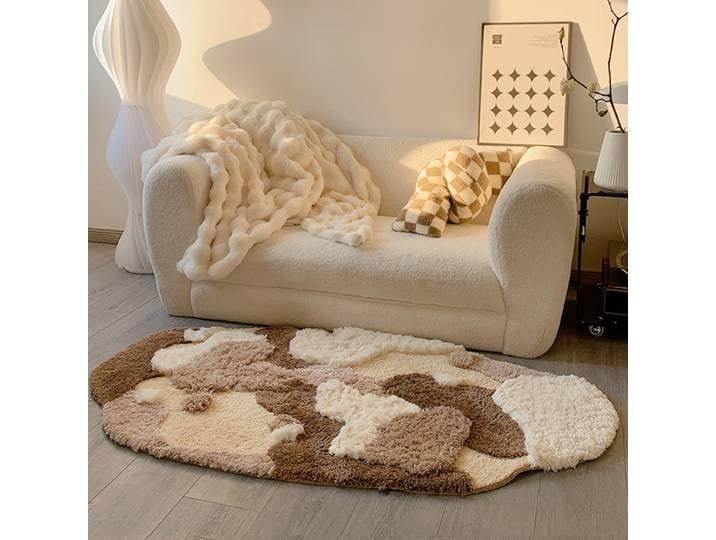 Mousse de touffetage esthétique pour chambre à coucher, Moelleux doux, Tapis de chevet scénique, Tapis de sol, Polymères confortables, Doorvirus, Décoration d'intérieur, 60x120cm