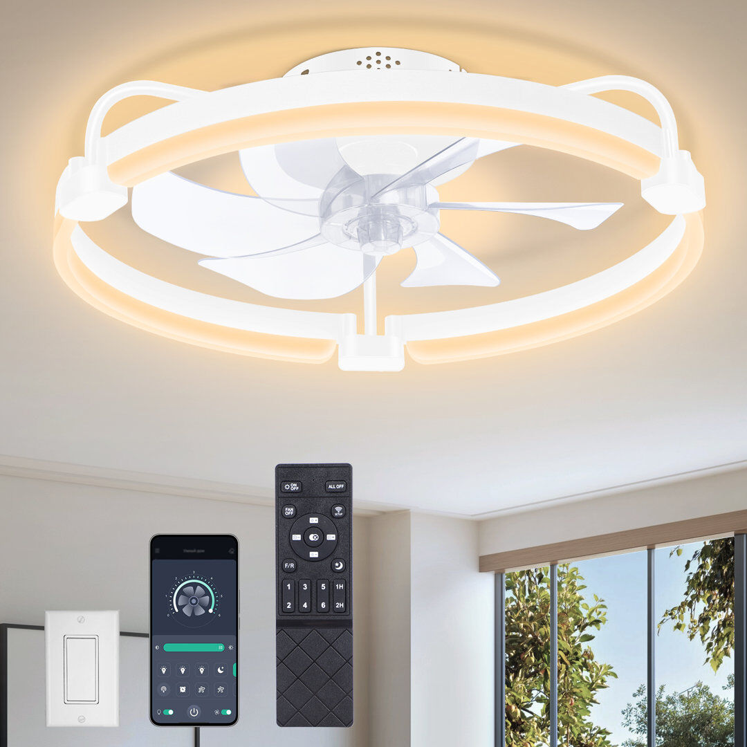 Metro 50cm Ceiling Fan with LED Lights Clear 50cm