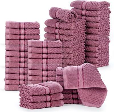Ample Decor Popcorn Textured Spa Quality Cotton Washcloths 12 x 12 inch - 50 Pcs