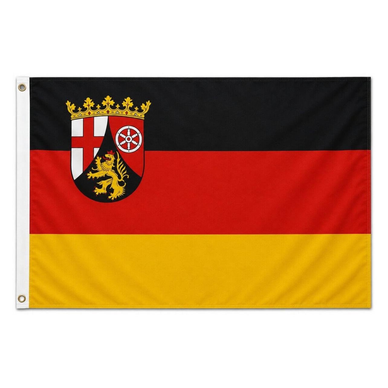 trends4cents Flagge Rheinland-Pfalz 250 x 150 cm Fahne mit 3 Ösen 100g/m² Stoffgewicht Hissflagge (250 x 150 cm) (32205257)