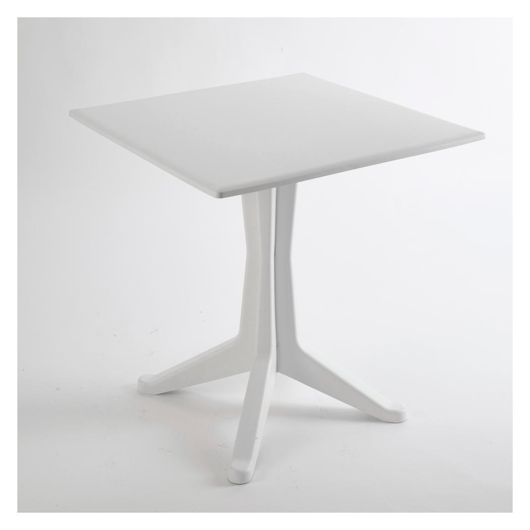 ProGarden Tisch Ponente 70 x 70 cm weiss quadratisch Vollkunststoff (70 x 70 x 72 cm) (34998170)