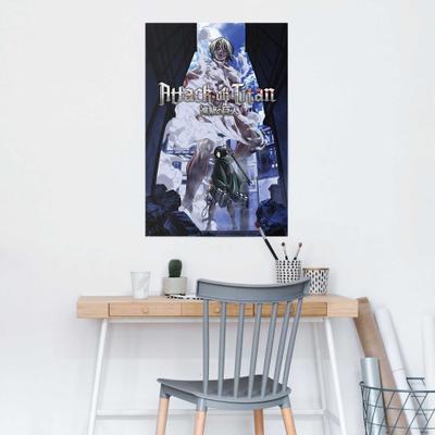Poster REINDERS "Attack on Titan S3 - female titan approaches", blau (farbe bild(er): blau), Bilder, B/H/T: 61cm x 91,5cm x 0,1cm, 1 Stk., Papier, Poster, Teenager Zimmer - Bilderdruckpapier - Film und Fernsehen - 61x91,5 cm, B:61cm H:91,5cm T:0,1cm