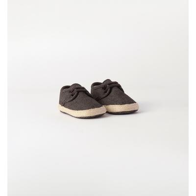 Krabbelschuh MINIBANDA "BABY BOY ACCESSORIES", Baby, Gr. 18, dunkelgrau, 100% Polyester, Schuhe