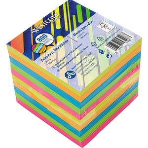 Westcott Zettelklotz E-733229 00, lose, 800 Blatt, bunt, 9 x 9 cm