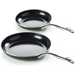 Dagelijkse Kost Kost Keramische Koekenpannenset - 20 + 28 cm - PFAS-vrij, Pfannenset + Topfset, Grün