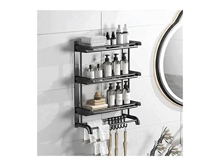 RUNZE765Z Lagerregal Aufbewahrungsregal Toilettenwaschtisch Dreischichtiges einfaches aus Metall(60)