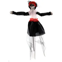 Halloween Dekoration - Steckfigur Skelett Braut (25cm)