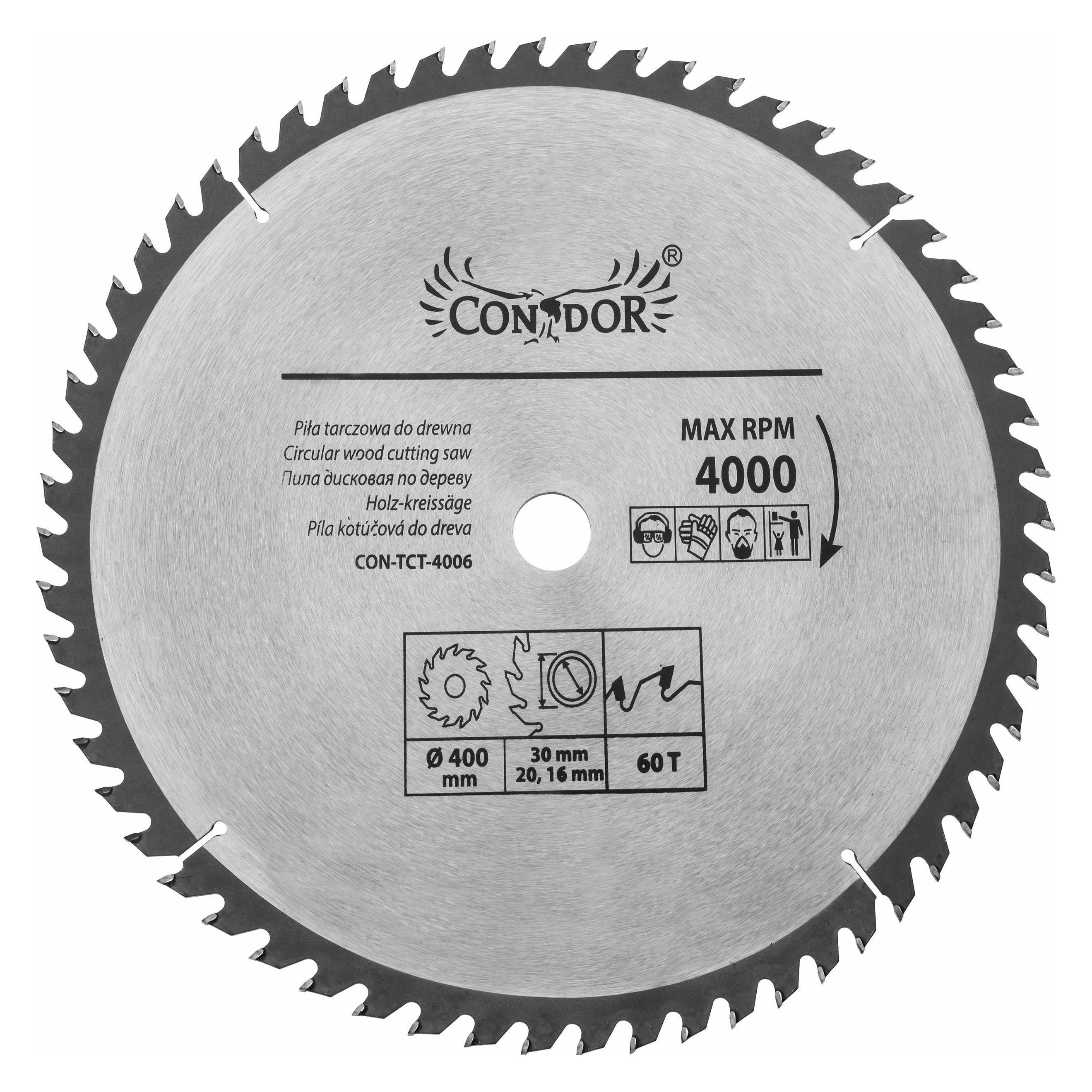 Drel CONDOR PIŁA TARCZOWA WIDIOWA 400 x 30 x 60-ZĘBÓW (CON-TCT-4006)