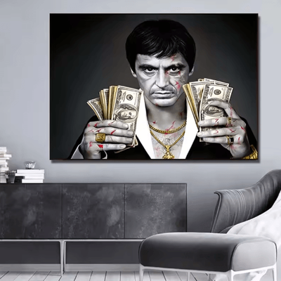 Inspire Picks Scarface Tony Montana Canvas Iconic Gangster Wall Art For Bold Interiors a 50x70cm No Framed