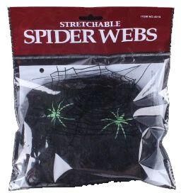 Inspired Living SpookyStretch Artificial Spider Web Halloween Decoration black
