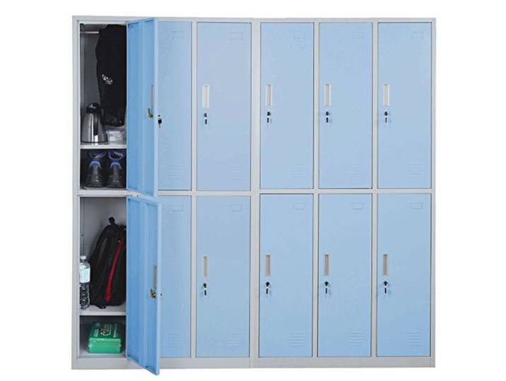 Mendler Schließfach Boston T829 Metall 12 Fächer - blau