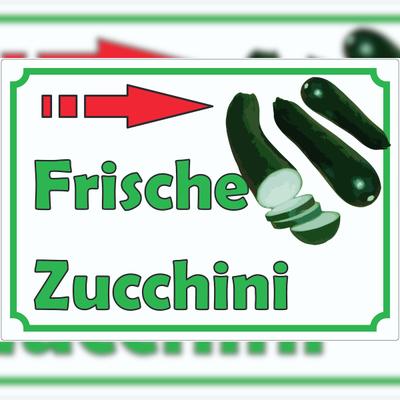 HB-Druck Frische Zucchini Werbeaufkleber mit Pfeil nach rechts Hofladen Verkaufsförderung A2 (420x594mm)