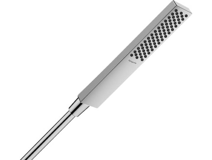 hansgrohe Pulsify E - Pommeau de douche économie d'eau avec 5 l/min (EcoSmart+)\, Douchette à main avec 1 type de jet (PowderRain)\, Douchette carré (100 x 25 mm)\, Chromé