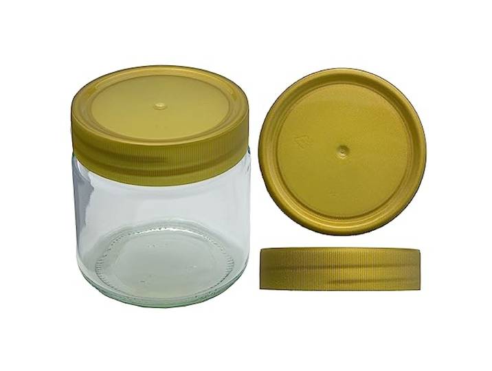 Imkado Neutrales Honigglas mit Kunststoffdeckel 250g 1 Paket (96 Stk)