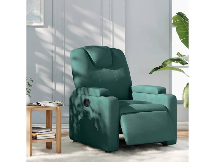 vidaXL Relaxsessel, Relaxsessel Elektrisch Dunkelgrün Stoff
