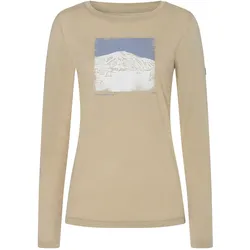 Super Natural, Damen, Funktionsshirt, Lithography Mountain, Beige, Weiss