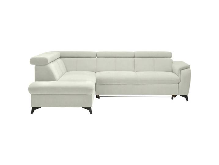 Stylife Ecksofa, Weiss, Metall, Ottomane links, L-Form, 260x203 cm, Bettkasten erhältlich, Stoffauswahl, seitenverkehrt erhältlich, Bettfunktion erhältlich, Hocker erhältlich, Wohnzimmer, Sofas & Couches, Wohnlandschaften, Ecksofas
