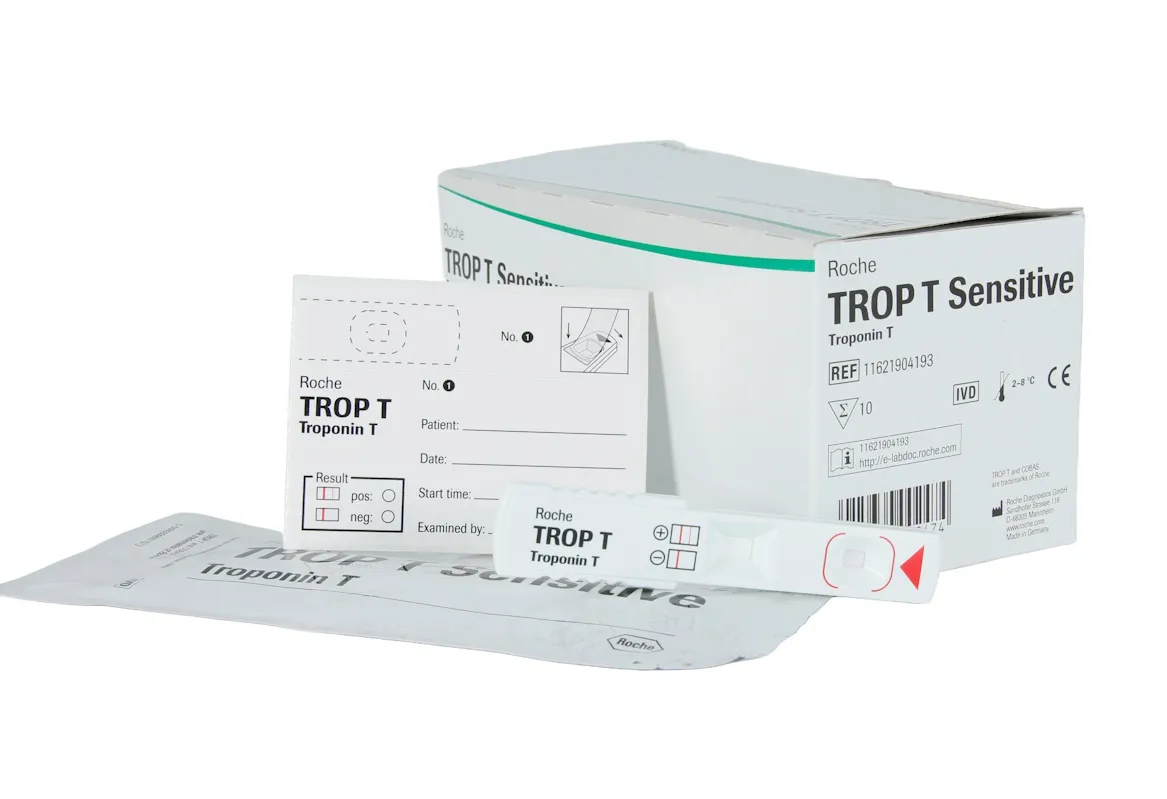 Roche Diagnostik Roche CARDIAC TROP T Sensitive – Troponin T Schnelltest, 10 Tests ohne Pipetten 11621904