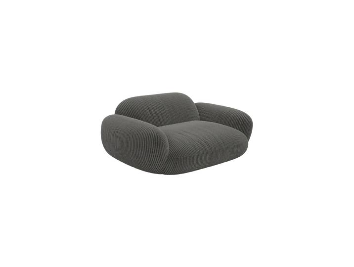 Design Loungesessel „Ponsa“, Cordsamt Cordsamt Dunkelgrau BLOOMINGLOFT Collection