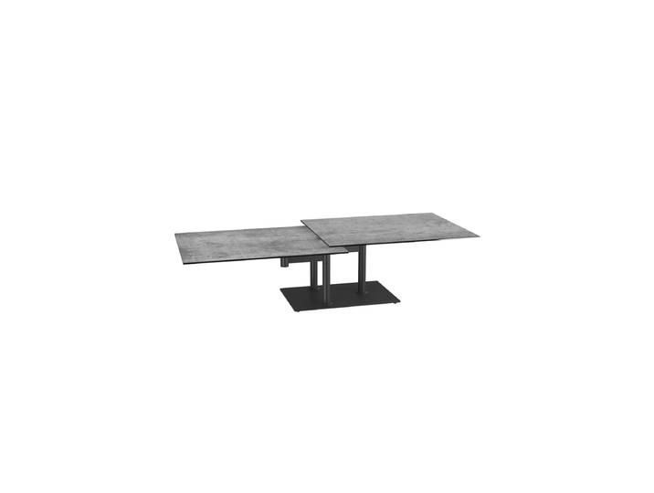 Ausziehbarer, flexibler Design Keramik Couchtisch „Opera Double“ Silver Akante Design