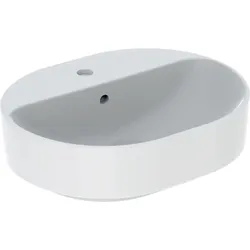 Geberit VariForm Aufsatz-WT, elliptisch mit HLB, 50x40cm, m. Ül., weiß, KeraTect