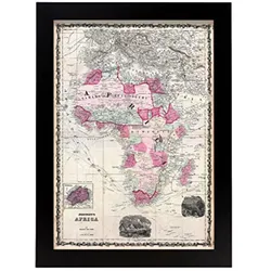 POSTER Vintage Karten – Afrika A4 Rahmenlos