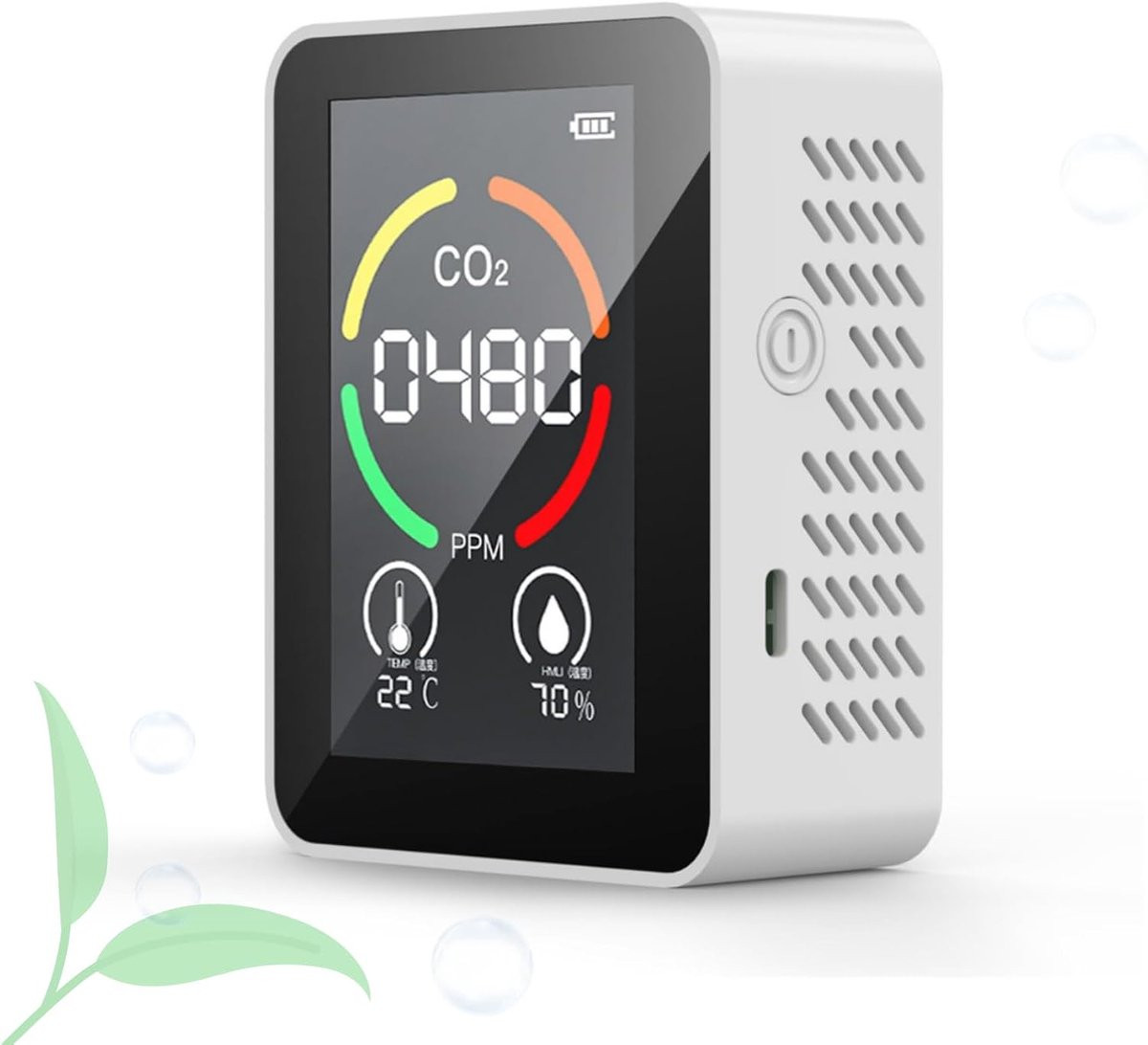 3-in-1 Indoor Air Quality Monitor - CO2 meter, hygrometer en thermometer - Wit