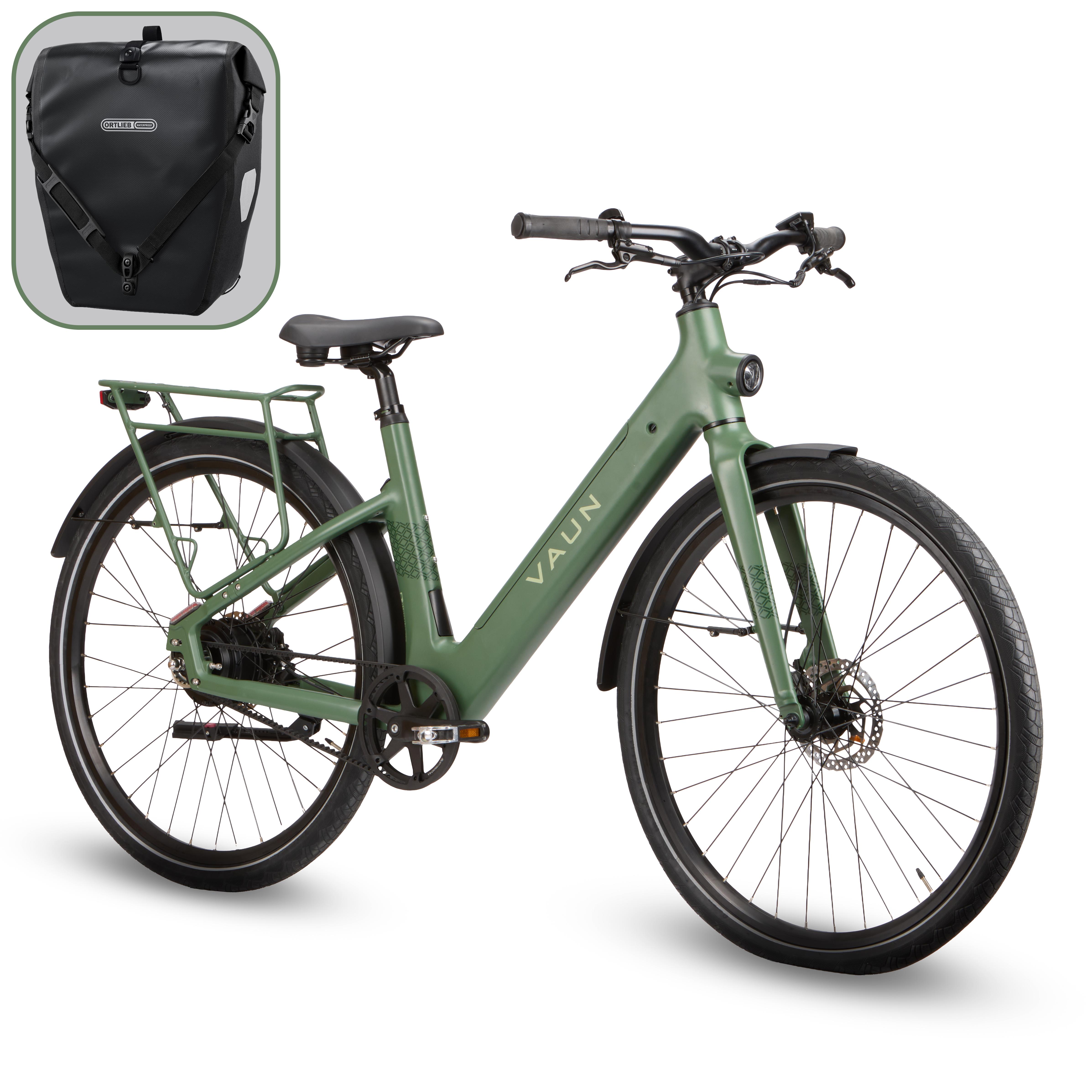 VAUN Sight Wave 28 Zoll Elektrofahrrad, Riemenantrieb, Disc-Bremse, 36V 11,8Ah Akku, RH 54 cm ,E-bike(grayish green matt)