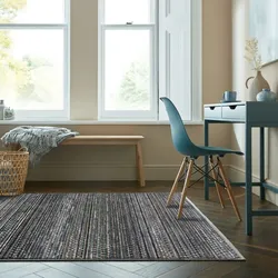 Teppich gestreift Blau 120 x 160 cm - PERRAN   Kadima Design