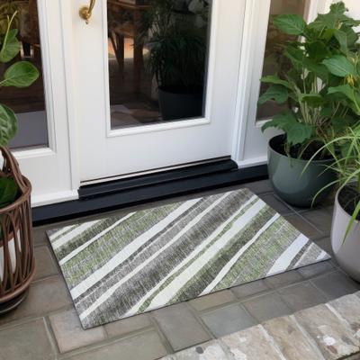 Addison Rugs Machine Washable Indoor/ Outdoor Stripe Angles Chantille Rug