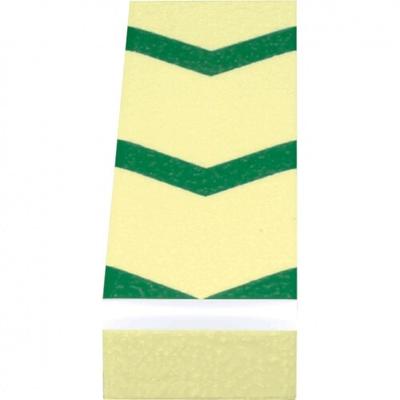 Aufkleber I PERMALIGHT power langnachleuchtend Treppenmarkierungswinkel, Pfeil abwärts, R10, Alu, 50x200x25mm, ASR DGUV 108-003