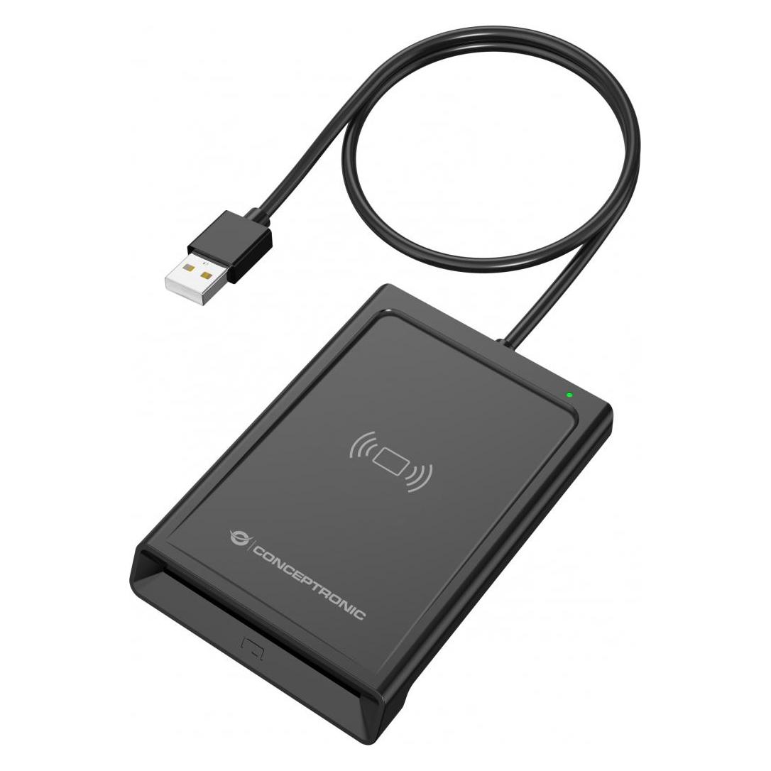Conceptronic Smart-ID Kartenleser USB-A schwarz (USB 2.0) (BIAN11B)
