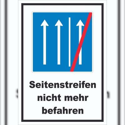 HB-Druck Schild Seitenstreifen nicht mehr befahren A1 Rückseite selbstklebend