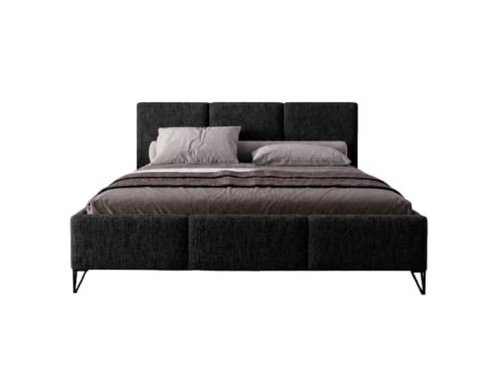Chilly. Möbel Design Bett Modero - Polsterbett mit Bettkasten, Lattenrost und Kopfteil - 200x200 cm - Holzrahmen - Neve Schwarz