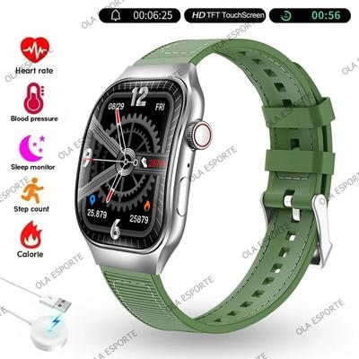 Uplift Treasures AMOLED Bluetooth Smart Watch With Calling Health Sports Tracking green