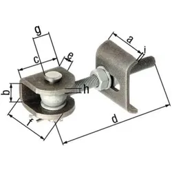 GAH, Zubehör Türbeschlag, Torband 80x36x70x150x36x65x10x8mm STA roh Btl.