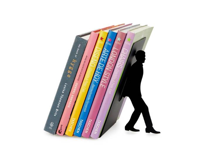 Buchstütze Viele Bücher Schwarz Metall