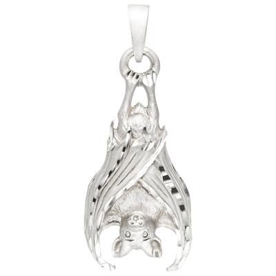 Kettenanhänger JOBO "Hängende Fledermaus", silber (silber 925), Schmuckanhänger, Damen, Silber 925 (Sterlingsilber), Kettenanhänger, 925 Silber